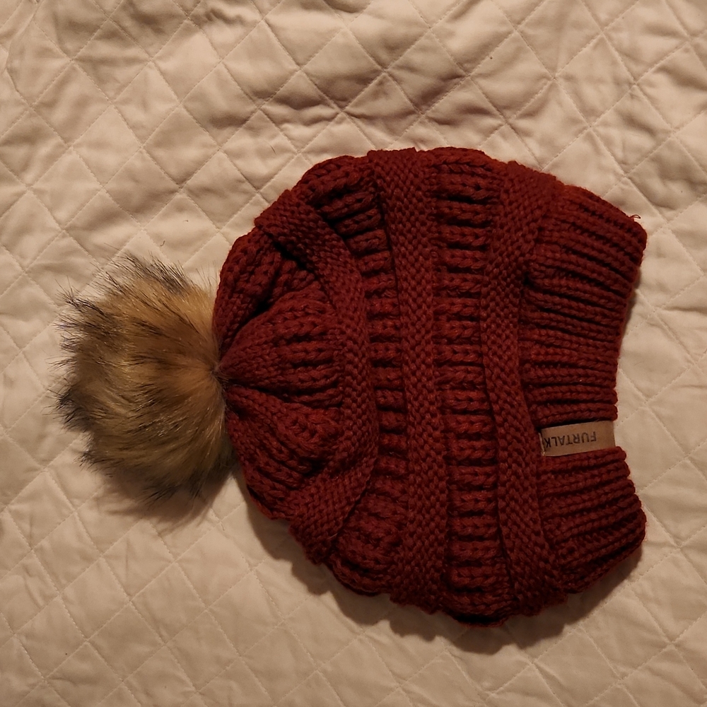 Furtalk Winter Slouchy Faux Fur PomPom Hat/Beanie